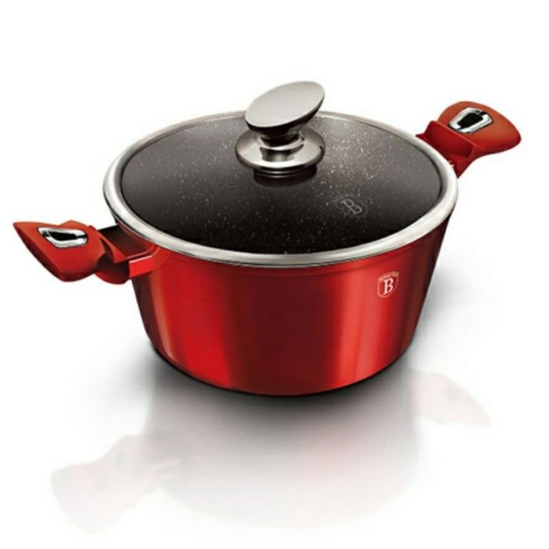 BERLINGER HAUS CASSEROLE WITH LID 20Cm BURGUNDY