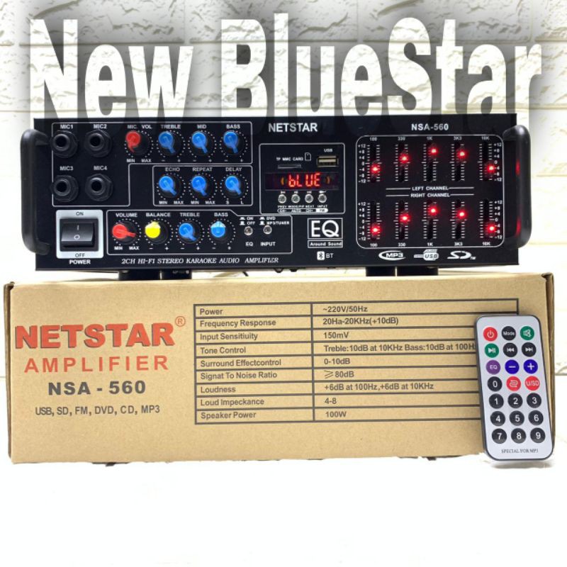 Power Amplifier NETSTAR NSA 560 Original Bluetooth - USB