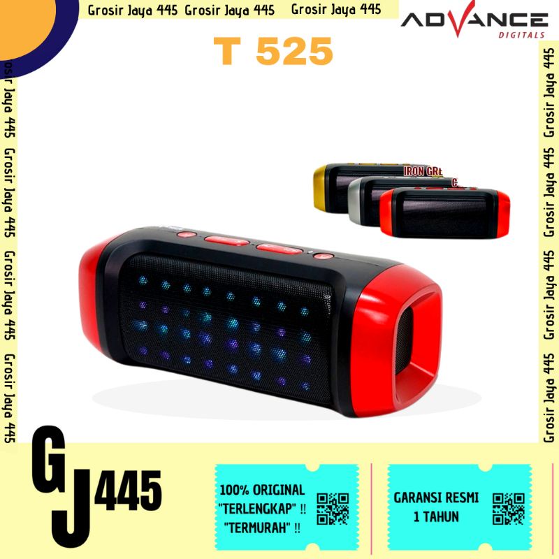 Speaker Bluetooth Advance Music Box T525 RGB LED Dual Garansi Resmi 1 Tahun