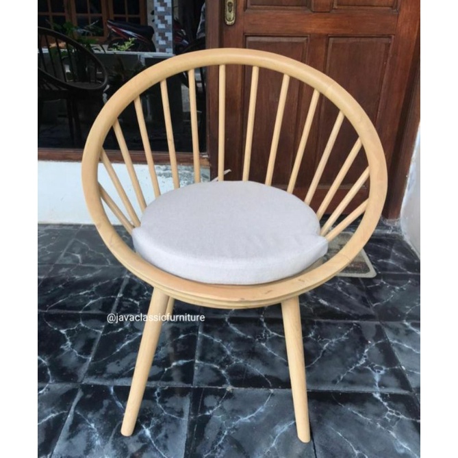 KURSI TERAS KAYU JATI PARABOLA JARI JARI JOK UNIK FINISHING NATURAL FURNITURE JEPARA