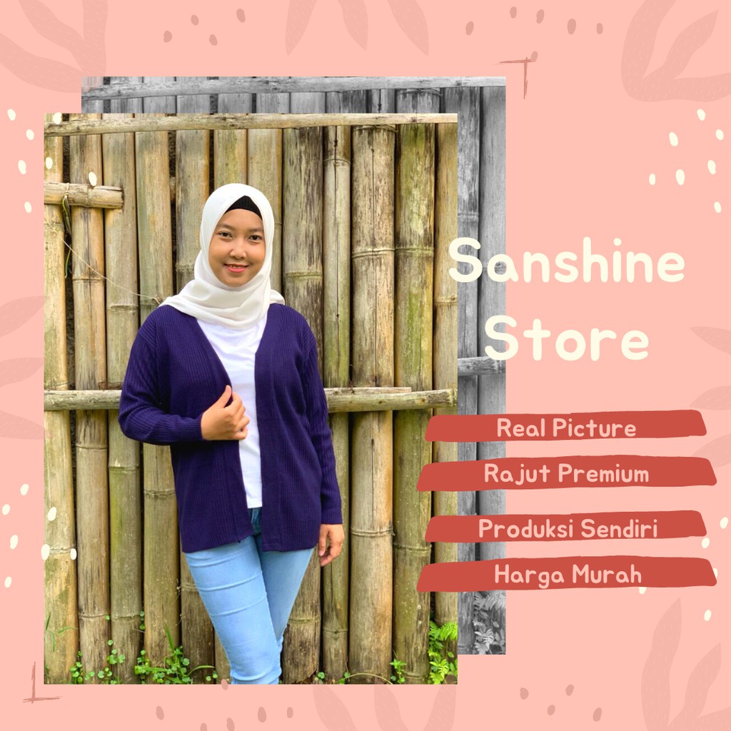 SS001 - Outer Rajut Kardigan Wanita Tanpa Saku All Size