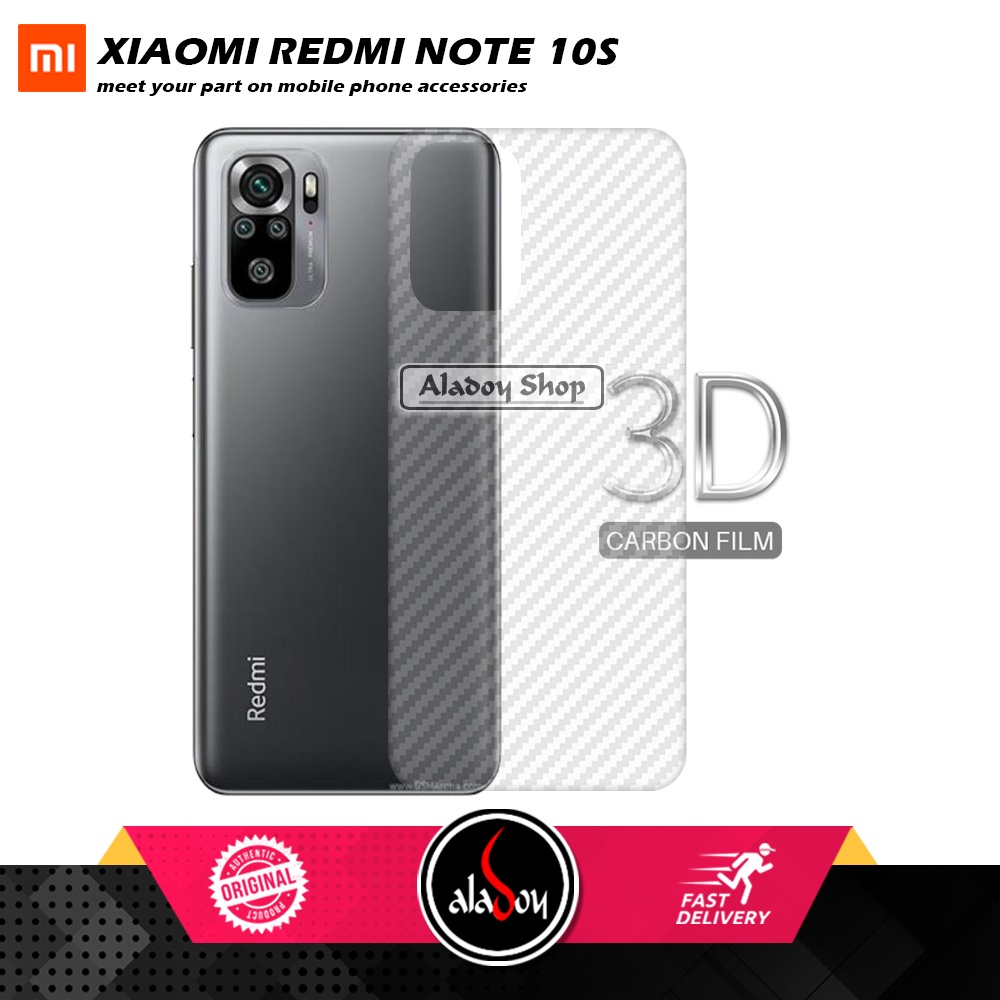 Case XIAOMI REDMI NOTE 10S Armor Fushion Transparent Casing + Tempered Glass Full Layar dan Skin Carbon