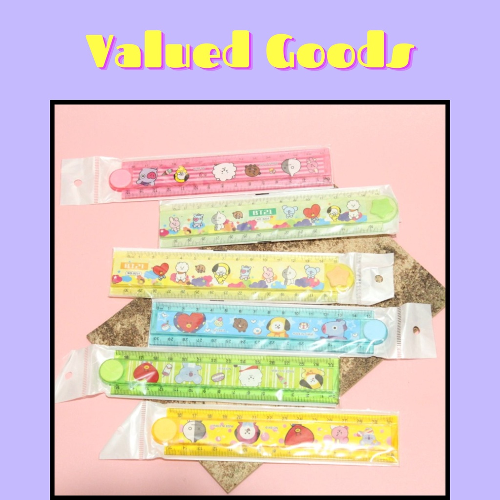 

Penggaris BT 30 CM - RJ TATA MANG COOKY CHIMMY VAN RANDOM - mistar panjang warna warni random cetak gambar bentuk lipat lucu korea kpop army fans