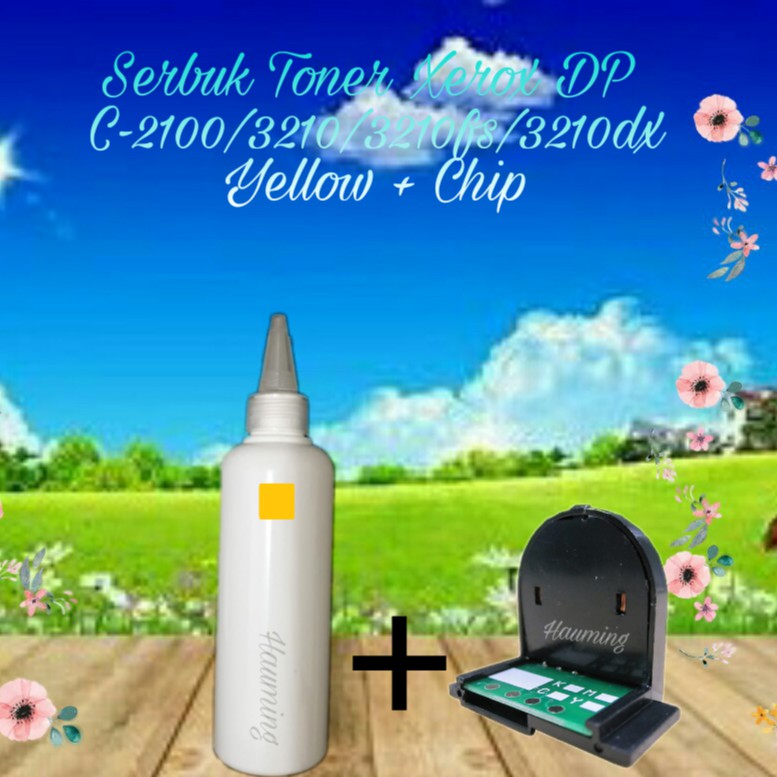 Serbuk Toner Fuji Xerox Docuprint DP C2100 C3210 C3210FS C3210DX C-2100 3210 3210FS Yellow + Chip