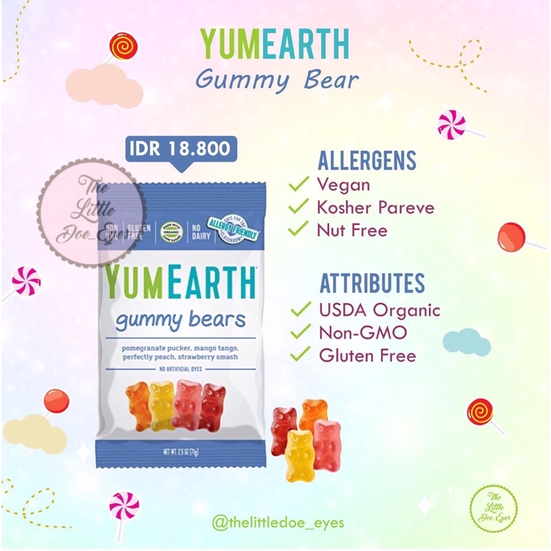 [READY] YUMEARTH Organic Pop Vitamin C / Sour ( YUM EARTH satuan) EXP 2024