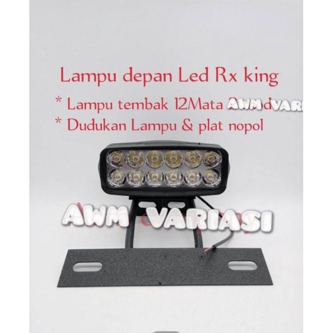 Lampu Depan Led Rx King Rxk - Lampu tembak 12Mata Led Plus Dudukan Brecket Rxking