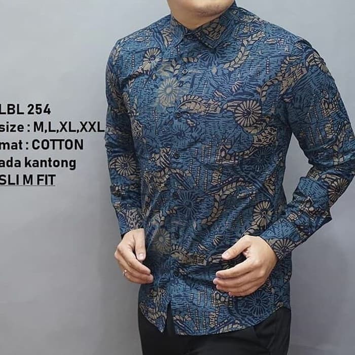 BAJU BATIK PRIA SLIM FIT HEM BATIK PRIA SLIM FIT LENGAN PANJANG LBL254