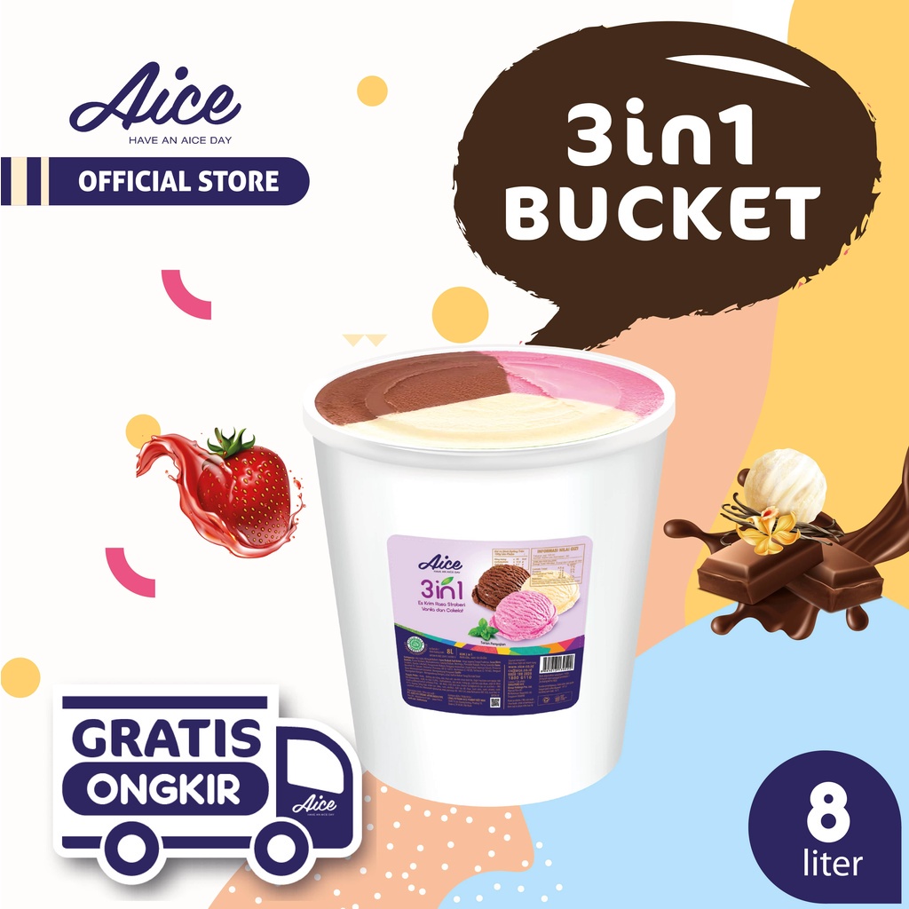 Jual Aice 3in1 Bucket Ice Cream Es Krim Ember 8l Eskrim Indonesiashopee Indonesia 6882