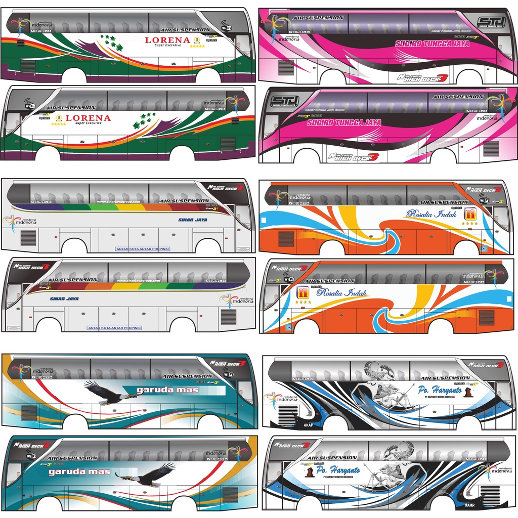 Stiker miniatur Bus besar 45cm