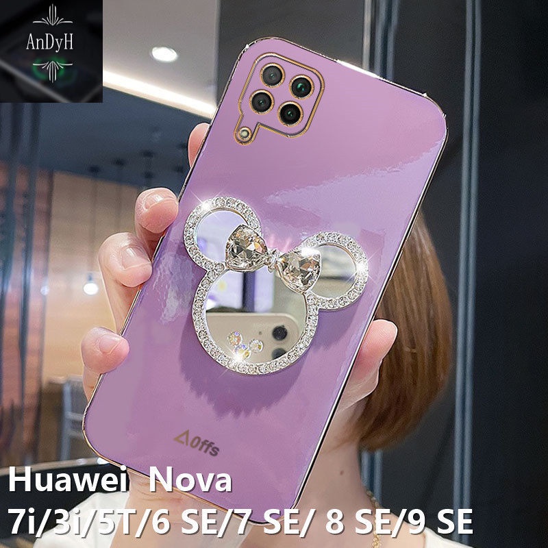 Case Handphone Motif Mickey Mouse Aksen Berlian Untuk Huawei Nova 7i / Nova 3i / Nova 5T / Nova 6 SE / 7 SE / 8 SE / 9 SE