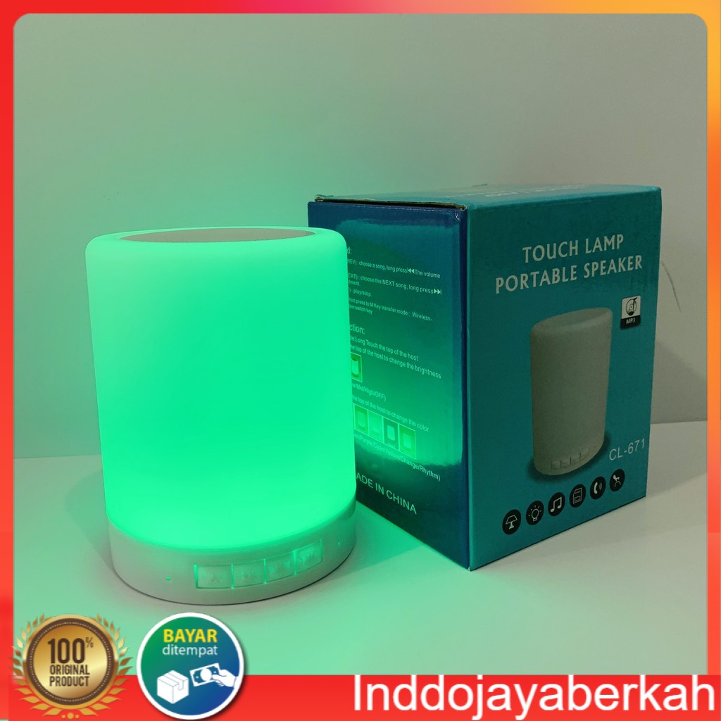 SPEAKER AKTIF BLUETOOTH LED SMART TOUCH  LAMP PORTABLE CL 671 LAMPU TIDUR