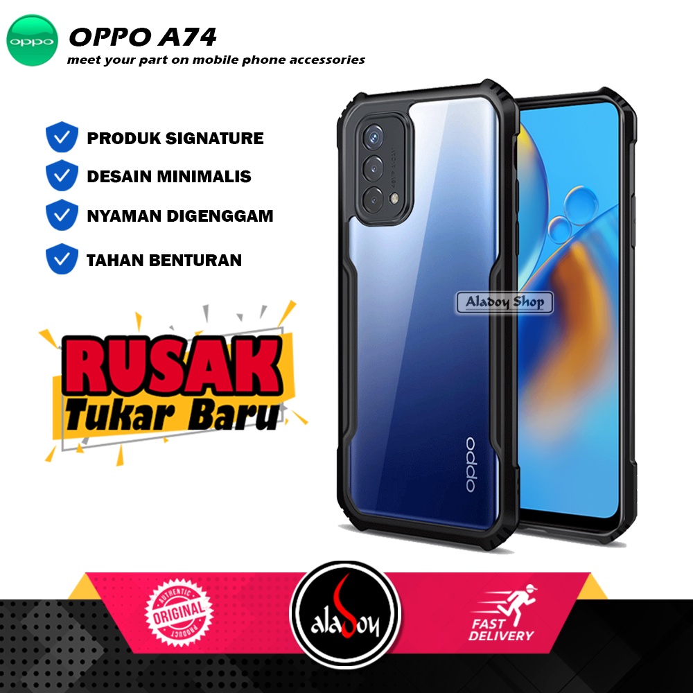 Case Oppo A74 Armor Fusion Shockproof Transparent Premium Casing