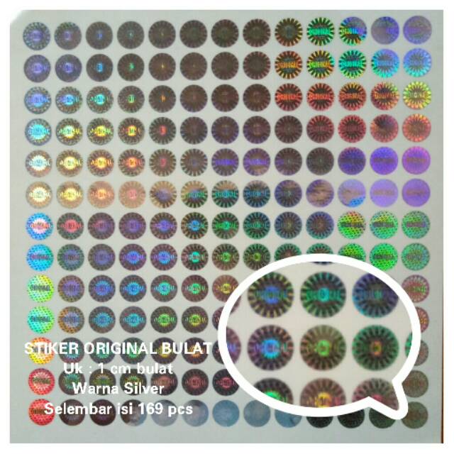 stiker segel hologram original 1 cm