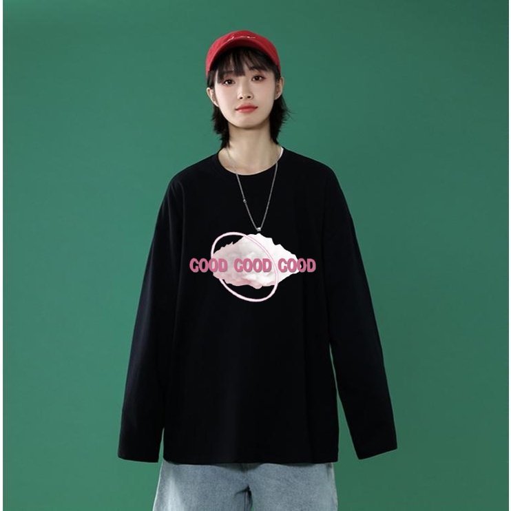 Korean Kaos oversize wanita lengan panjang kaos korea wanita