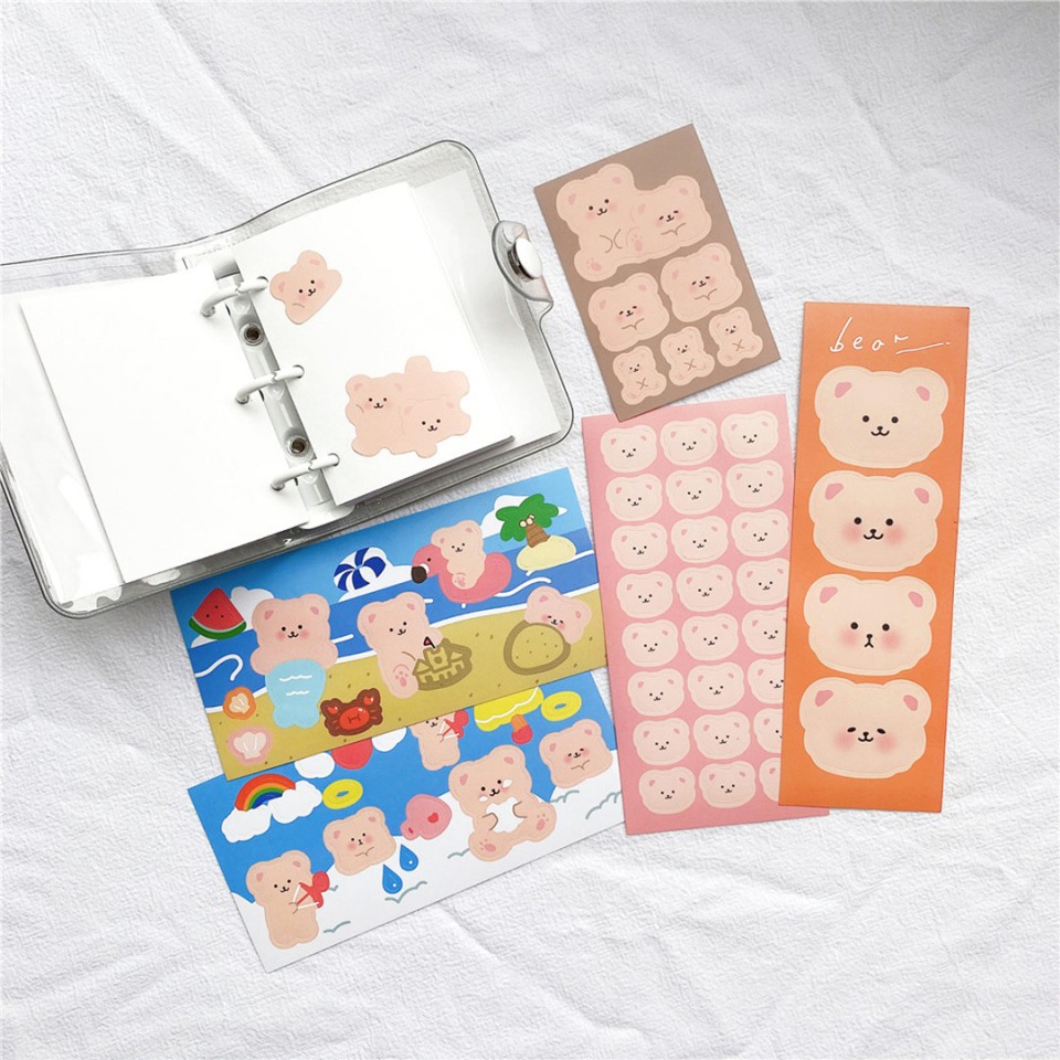 

Sweet Teddy Bear Diary Deco Stickers / Stiker Lucu Beruang