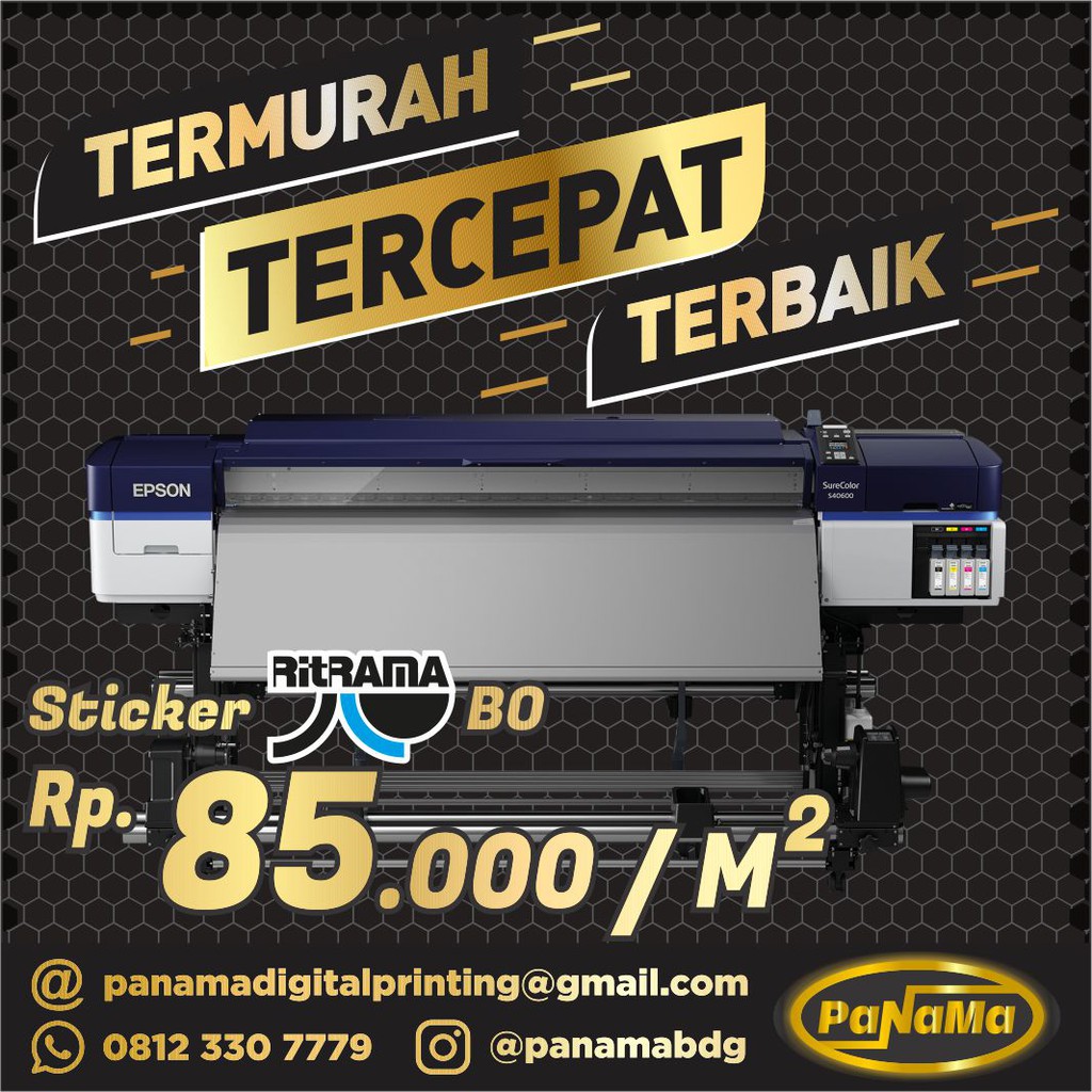 

Digital Printing Sticker Ritrama BO, Print Stiker Block Out Meteran, Stiker Branding Murah Bandung