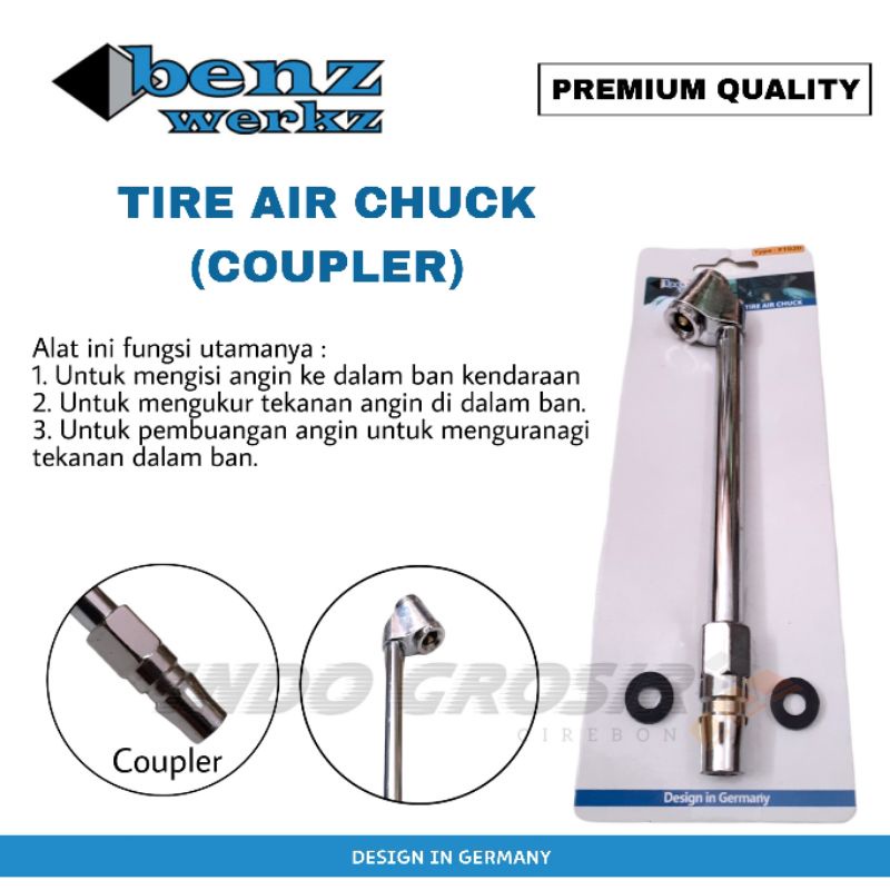 BENZ FT020 Tire Chuck COUPLER  - Alat Pengisi Angin Ban - Air Chuck Coupler