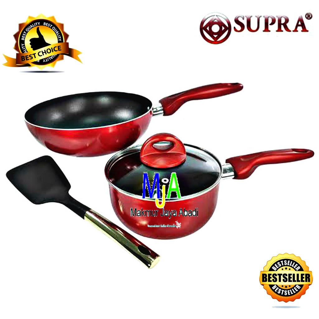 (BISA COD) PROMO Supra Rosemary Lavender Set COOKWARE SET 4 pcs / Panci Stainless / Panci Set