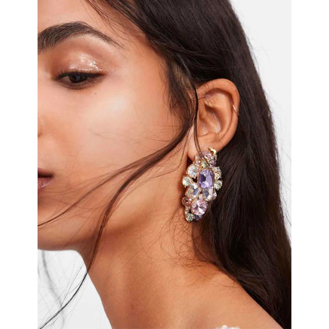 LRC Anting Tusuk Fashion Color Alloy Stud Earrings F55666