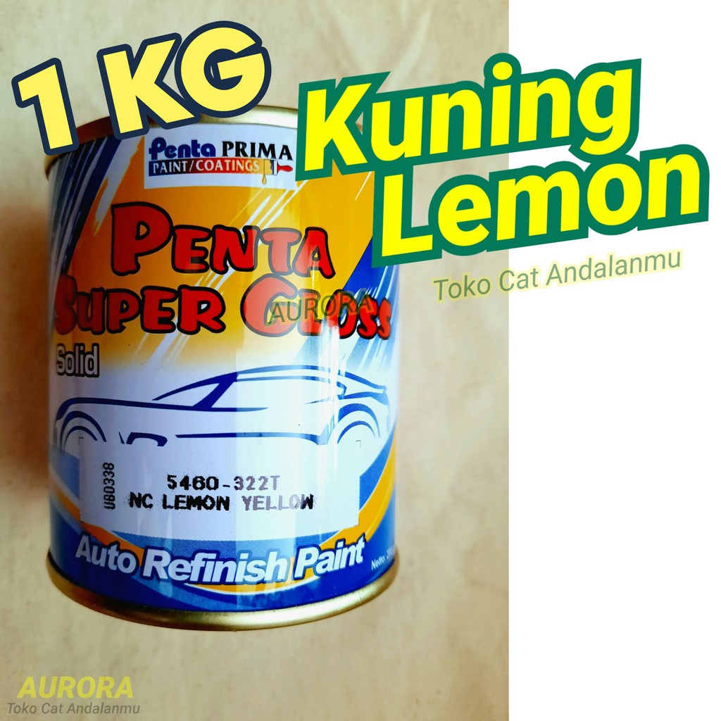 Penta Super Gloss 1 Kg NC Lemon Yellow Kuning Lemon Cerah Mengkilap Solid Cat Mobil Motor Sepeda