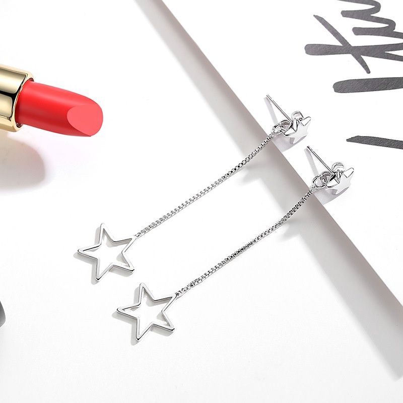 Anting Perak 925 Wanita Bintang Ganda Perhiasan Fashion