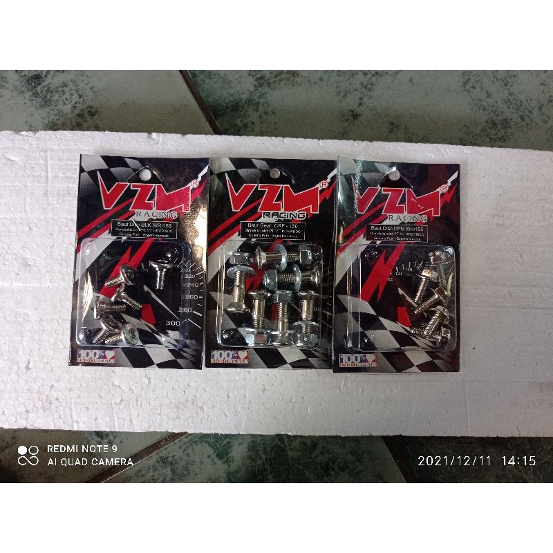 Paketan Baut gear / baut disk depan/ baut disk depan yamaha wr 155 crome