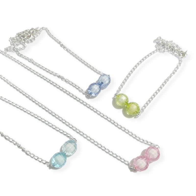 Kalung Panjang Korea Dua Crystal Acrilic Jumbo Korean Necklace Kalung Hijab