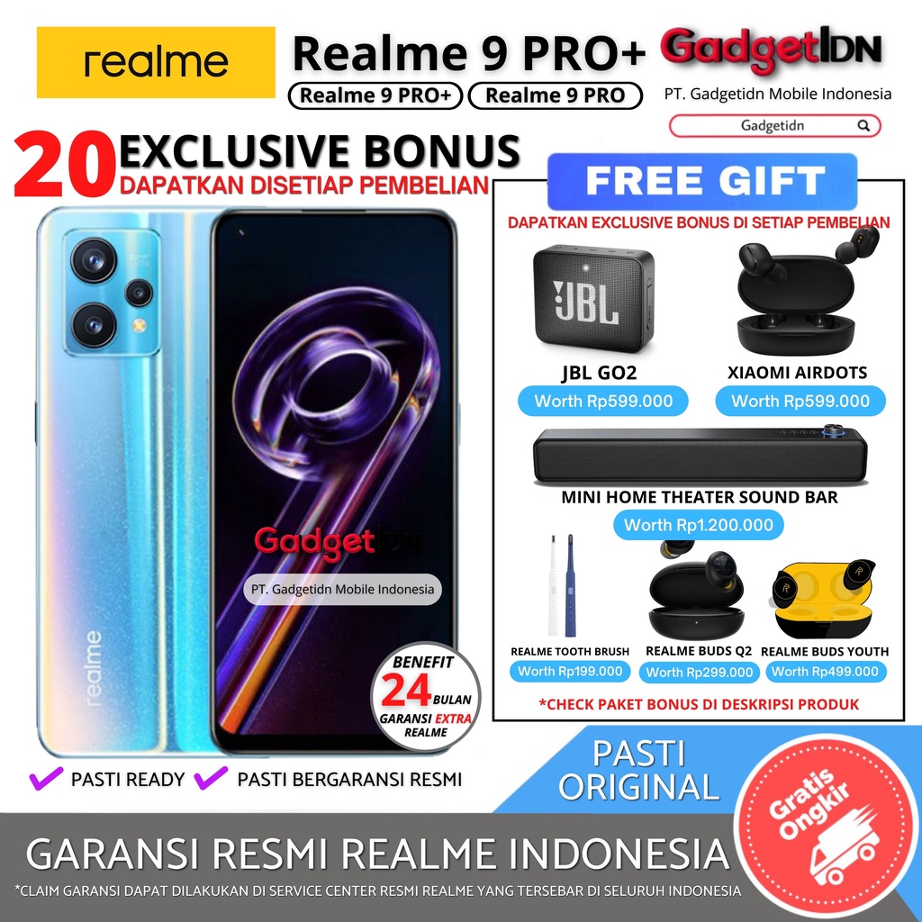 REALME 9 PRO + / 9 PRO 8/128GB 8/256GB GARANSI RESMI REALME 9PRO