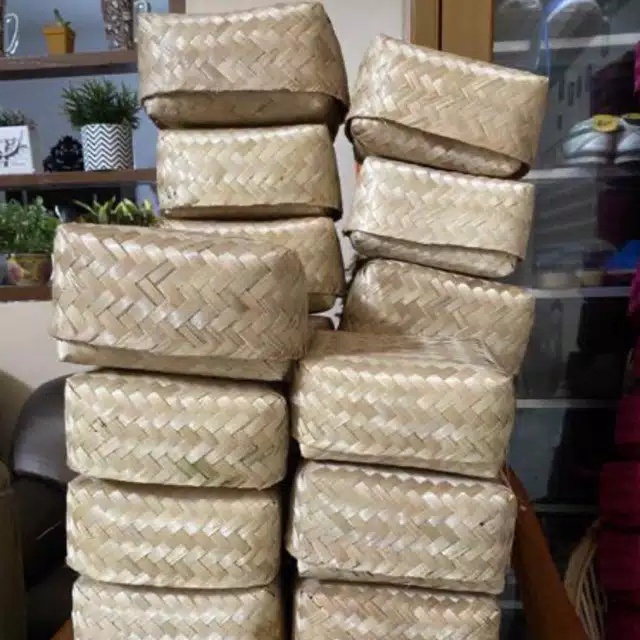 BESEKRAF [ SEPASANG 2 PCS ] BESEK BAMBU NATURAL | BESEK HAMPERS CATERING UKURAN 20 X 20 CM  BS 8