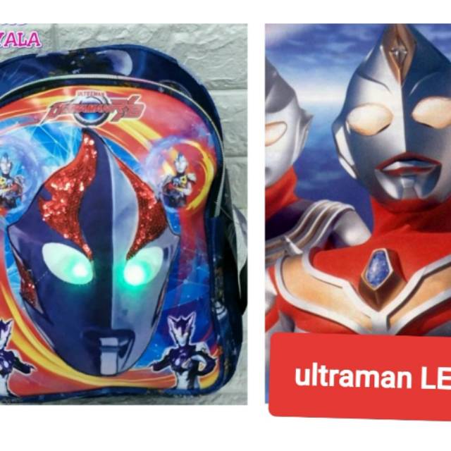 TAS ANAK ULTRAMAN LED MATA NYALA / TAS RANSEL ANAK PAUD TK /TAS KARAKTER SUPERHERO /TAS ULTRAMAN