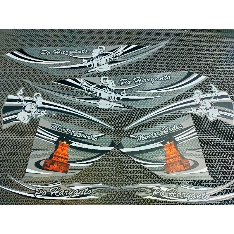 Striping transparan Vario LED livery bus PO HARYANTO list hitam
