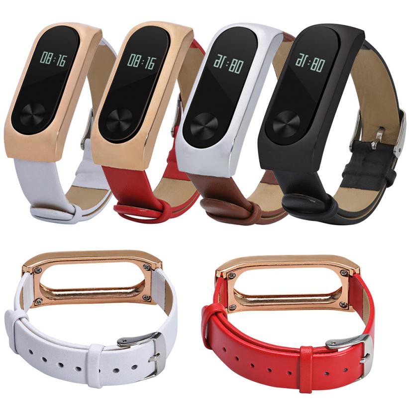 LOLLYPOP Strap Metal Leather Strap For Xiaomi Mi Band 2