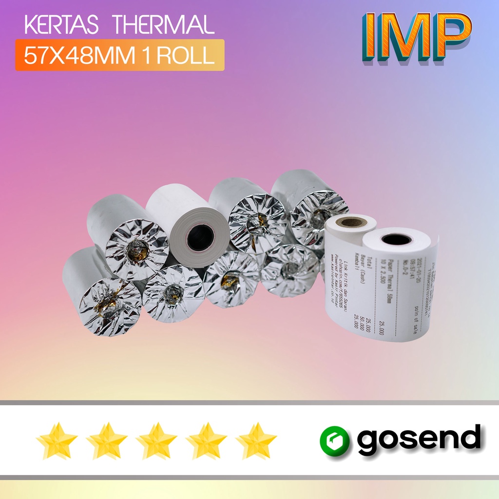 

Kertas Thermal Struk Kasir 57x48mm