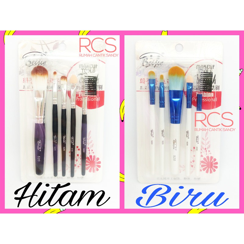 Kuas 520 ~ KUAS MAKE UP WAJAH ISI 5 pcs ~ makeup natural