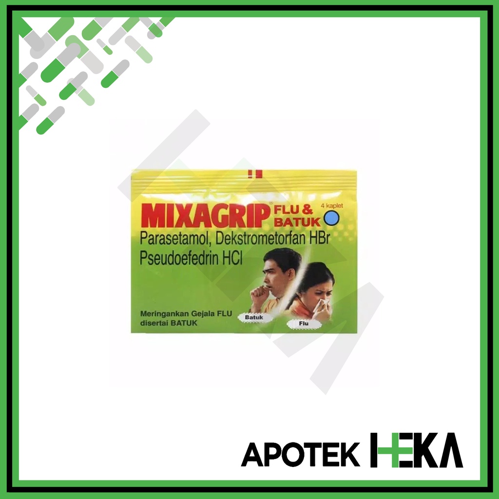 Mixagrip Hijau Flu dan Batuk PE Strip isi 4 Tablet (SEMARANG)