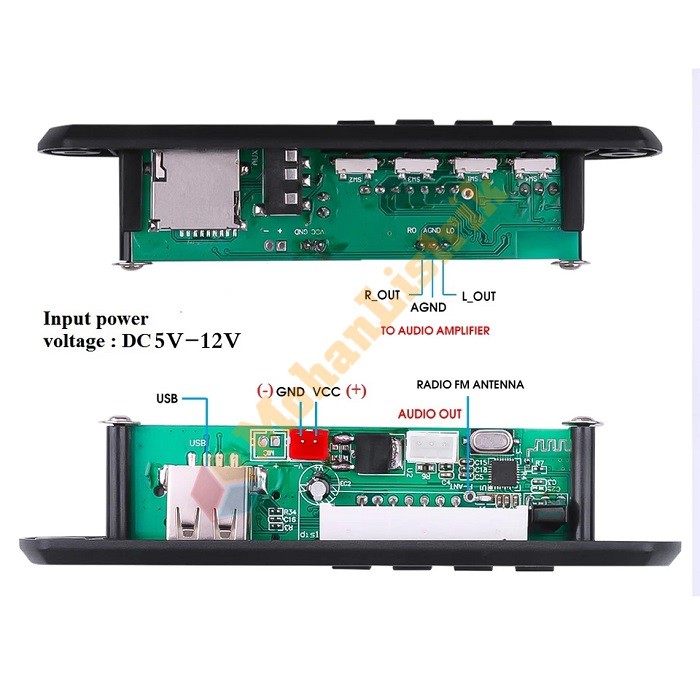 Modul Decoder Kit Player MP3 Bluetooth Aux FM TFcard EQ Remot