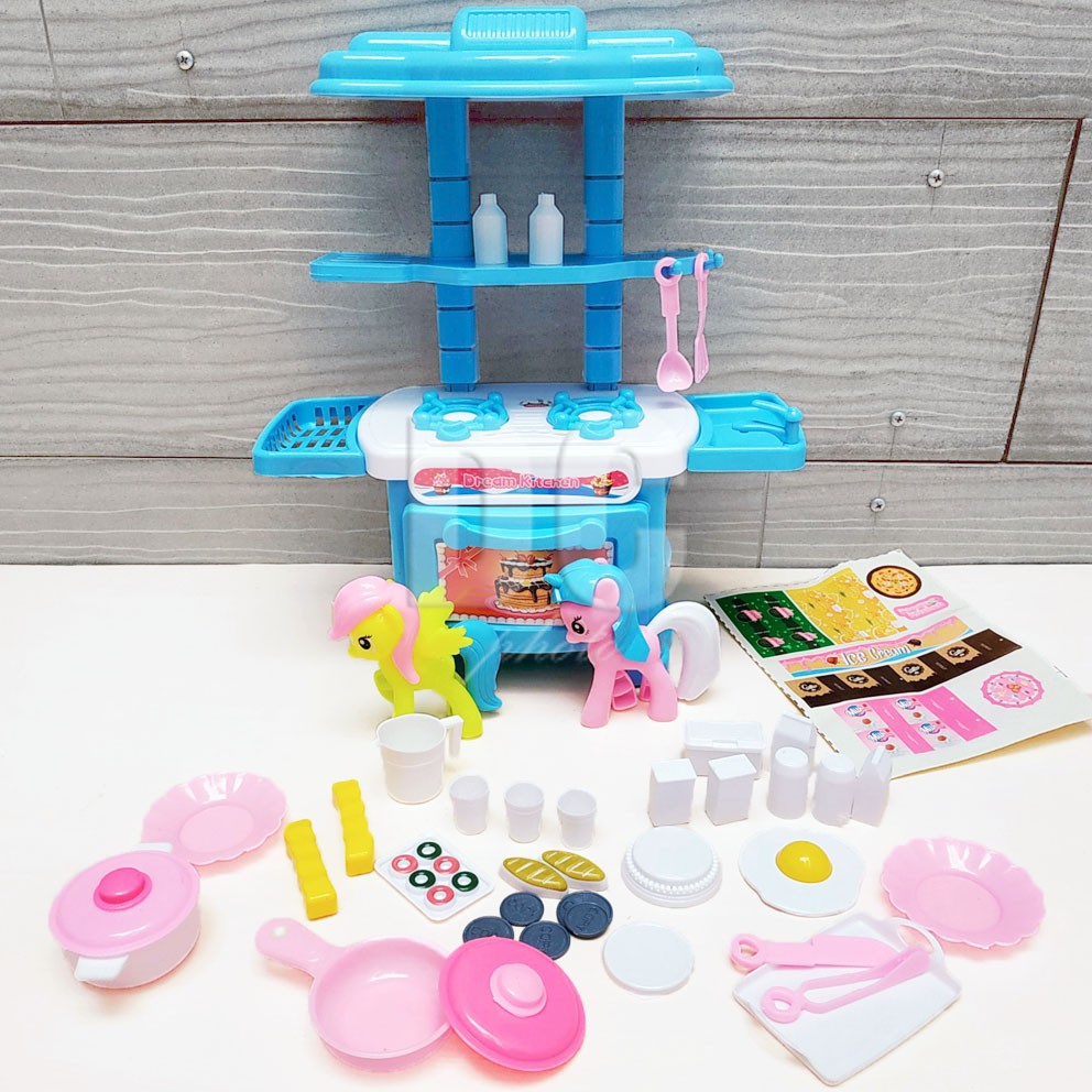 Happy Kitchen Set Little Pony 108 Biru Mainan Masak-masakan Peralatan Dapur Mini