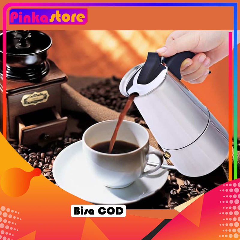 ORI Alat Pembuat Kopi Espresso uap vakum 300ml