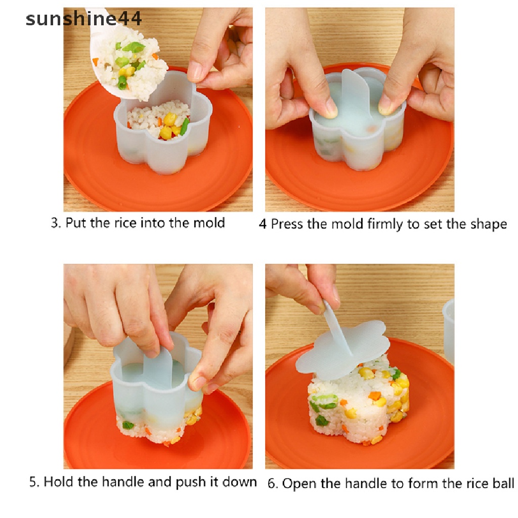 Sunshine 5pcs / Set Cetakan Nasi / Sushi / Bento Bentuk Kartun