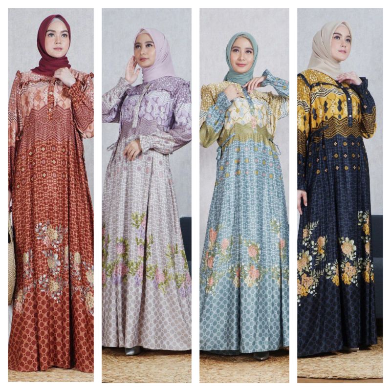 gamis najwa dress  [ tanpa jilbab ] / DRESS MOTIF BUNGA / DRESS BRNADED ORIGINAL