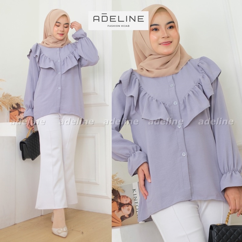 Verlita Top - Blouse Crinkle LD116 Oversize Atasan Crinkle Blouse airflow Jumbo / 386-6985