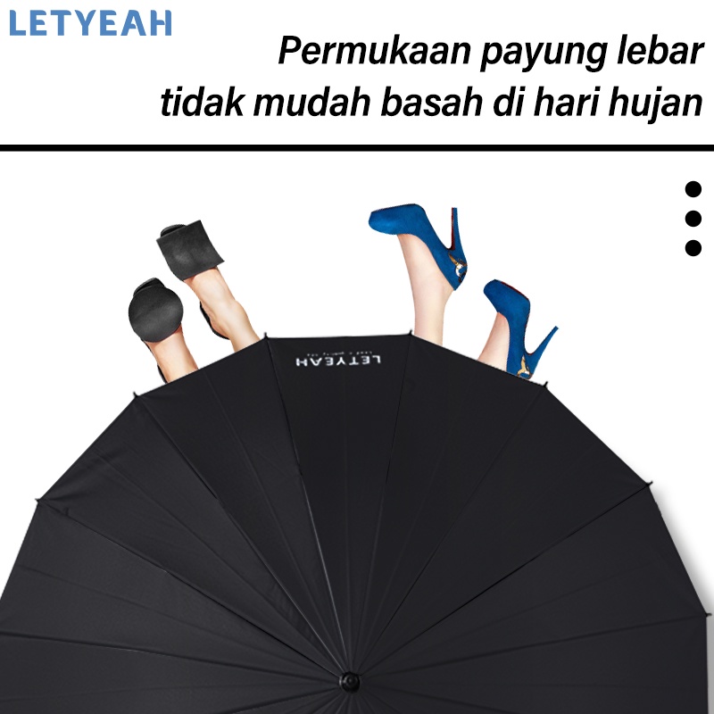 letyeah Payung besar golf anti UV 16 jari /payung golf tahan lama