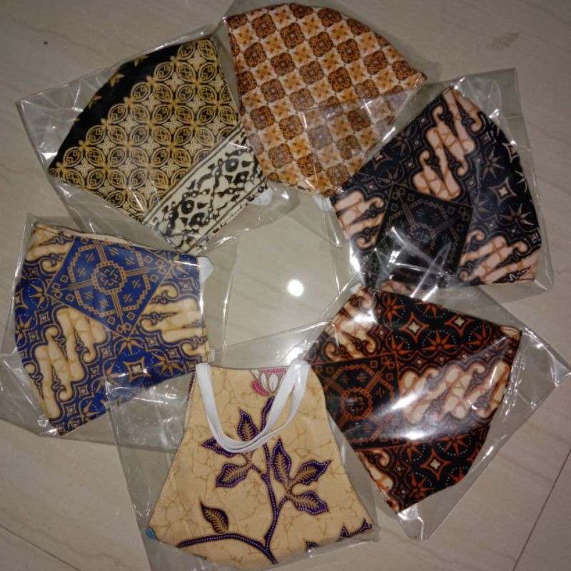 masker kain batik 3lapis