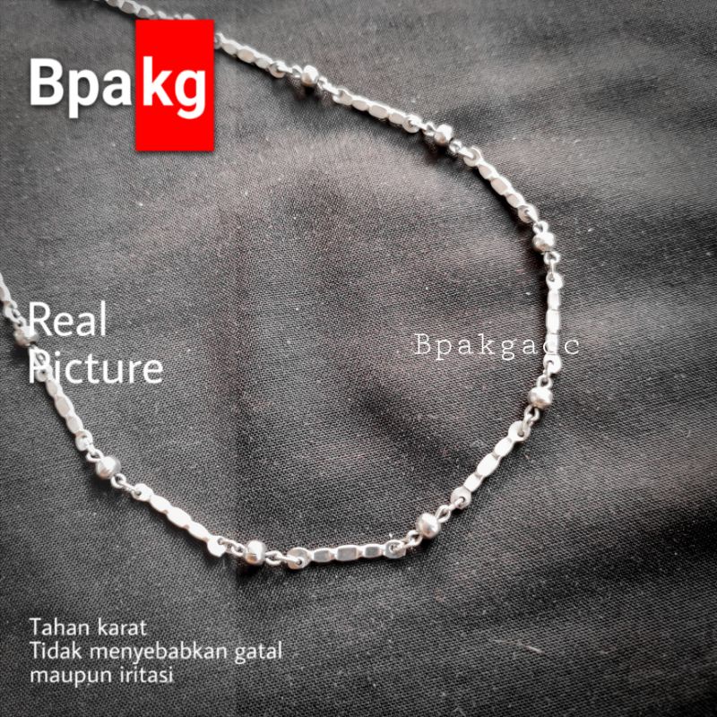 kalung pete bola Kalung wanita Anti karat Kalung besi putih asli silver unik Kalung Rantai cewek cod