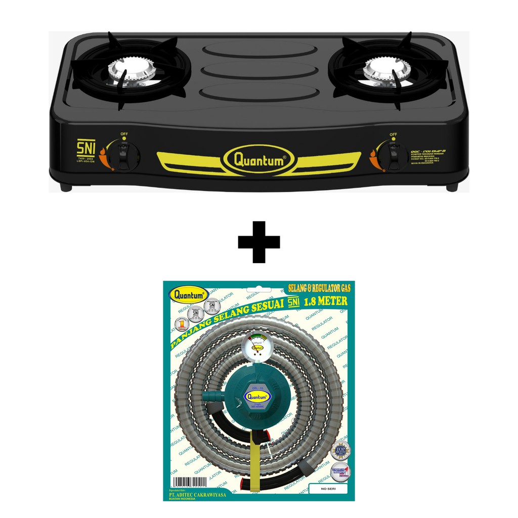 Quantum Paket Kompor Gas Qgc 201 DMPB Dan Selang Regulator 