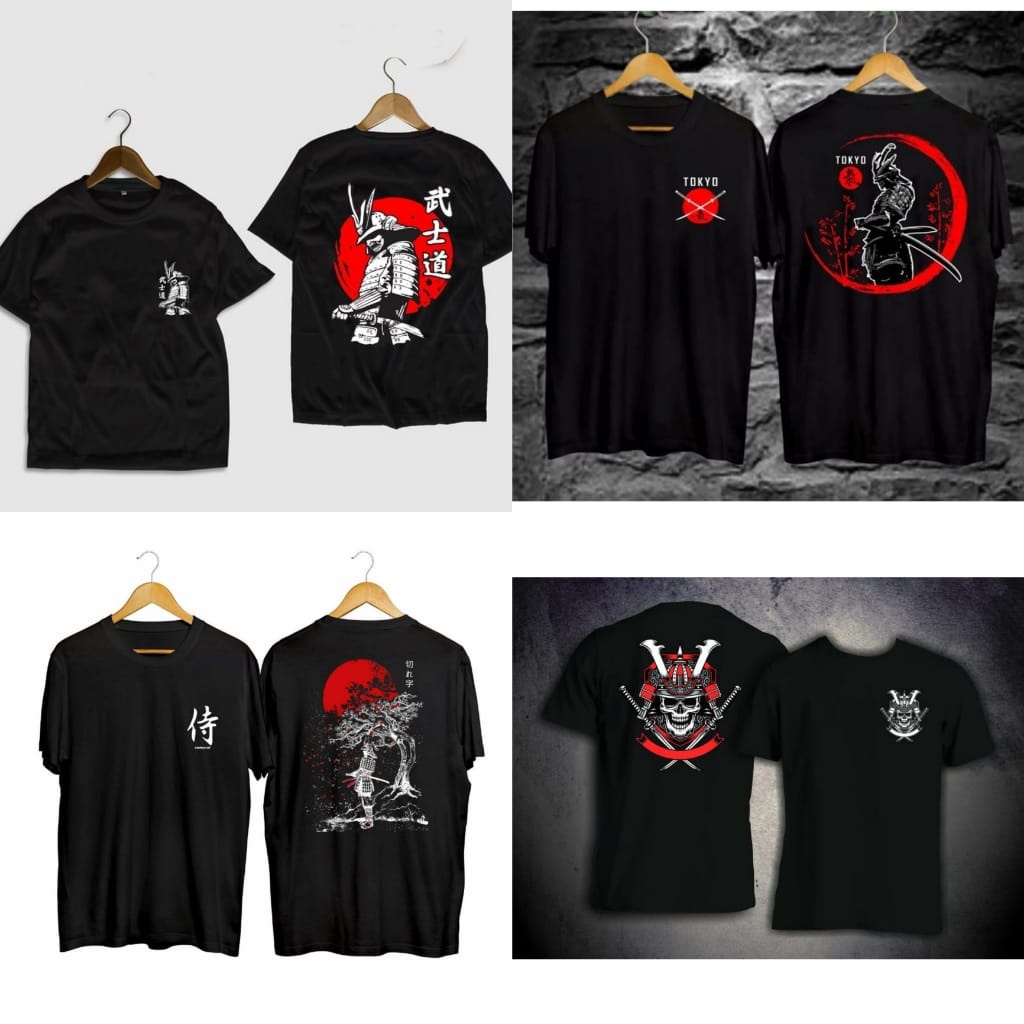 Kaos Anak Samurai Jepang Baju Samurai Jepang Anak Tanggung Umur 6-12 tahun
