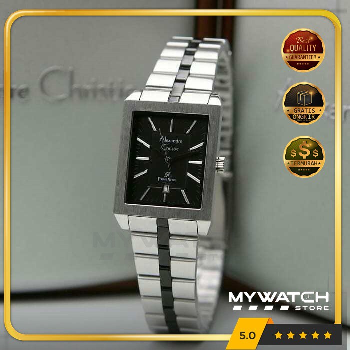 Jam Tangan Wanita Ori Alexandre Christie AC 1020 AC1020 Silver Black Alexander Christy