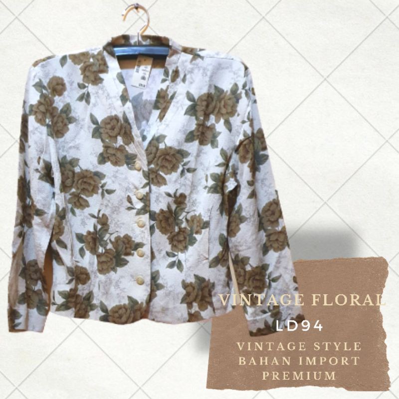 outer atasan vintage bunga floral