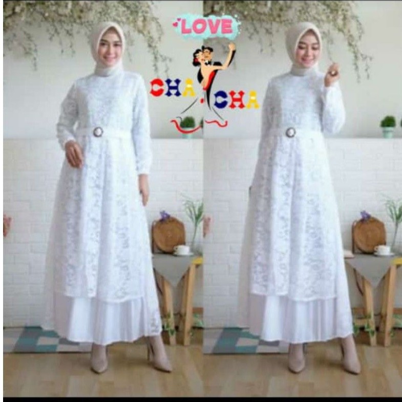 GAMIS BROKAT / GAMIS WANITA / GAMIS MUSLIMAH / GAMIS PUTIH