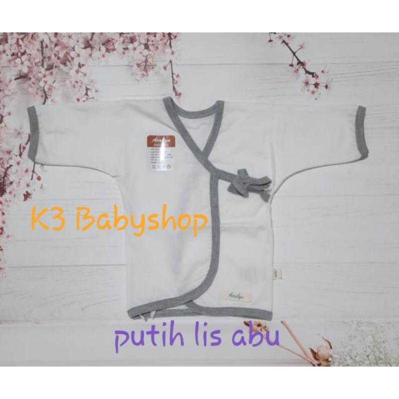 Kimono Panjang Aerilyn 0-3 dan 3-6 bulan putih khaki abu navy baju bayi newborn SNI piyama anak